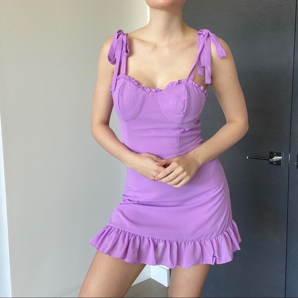 Purple Lilac Dolls Kill Miss Heiress Ruffled Dress